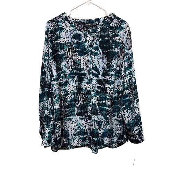 NWT Apt 9 Polyester lightweight business wear Snake print teal black Size 1X - Picture 1 of 7